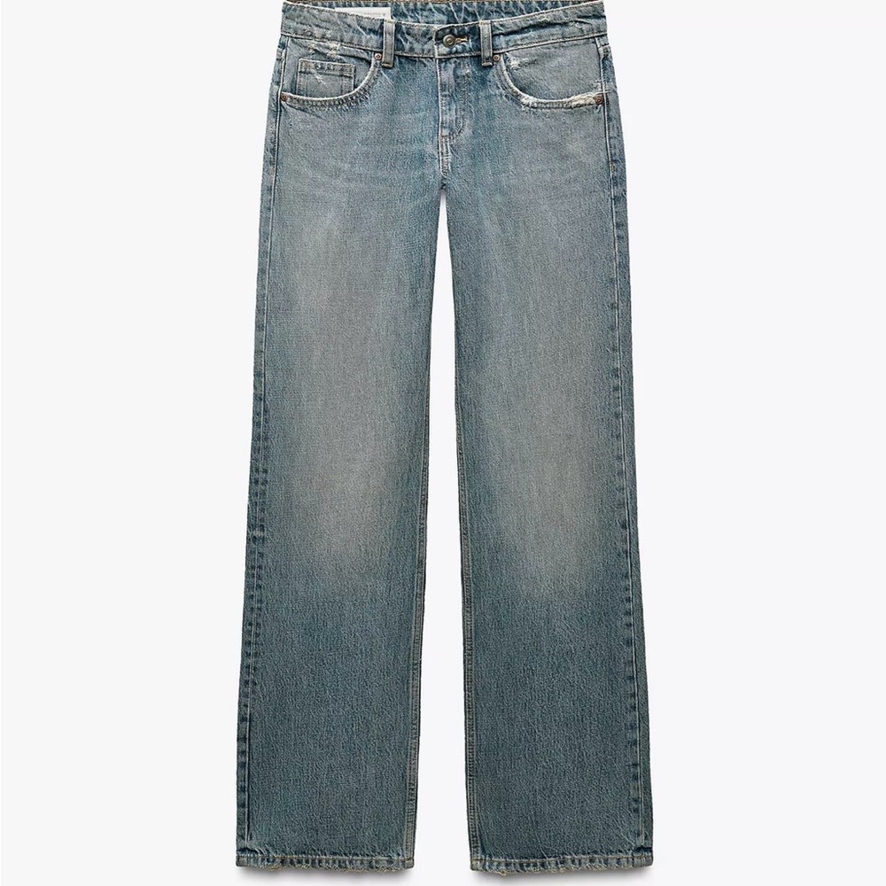 NWT Zara Trf low rise wide leg denim
